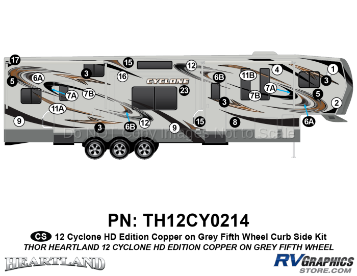 29 Piece 2012 Cyclone FW Curbside Graphics Kit Copper/Gray  Version