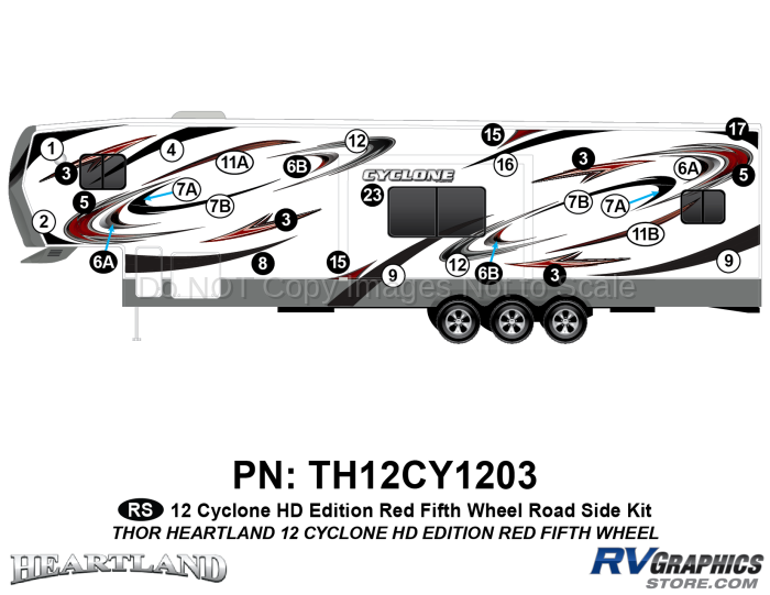 29 Piece 2012 Cyclone FW Roadside Graphics Kit Red Version