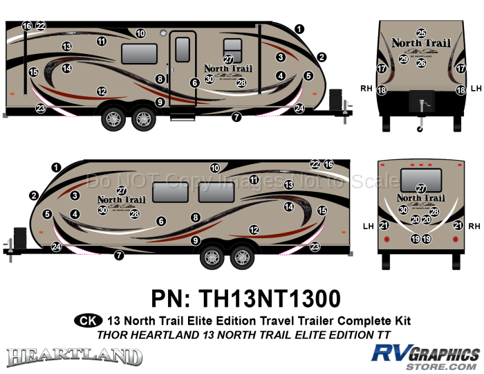 60 Piece 2013 North Trail Elite Edition TT Complete Graphics Kit