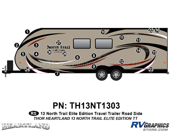 22 Piece 2013 North Trail Elite Edition TT Roadside Graphics Kit