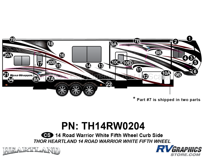 29 Piece 2014 Road Warrior FW-WHITE Curbside Graphics Kit