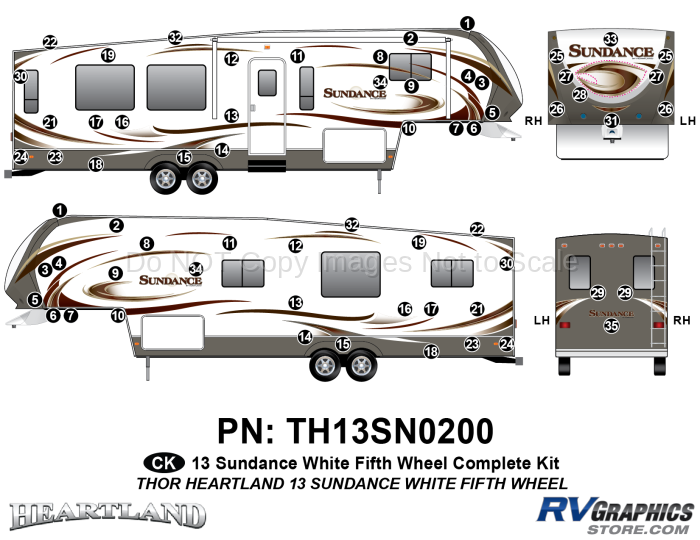 64 Piece 2013 Sundance FW Complete Graphics Kit