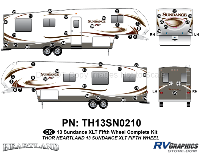 53 Piece 2013 Sundance XLT FW Complete Graphics Kit