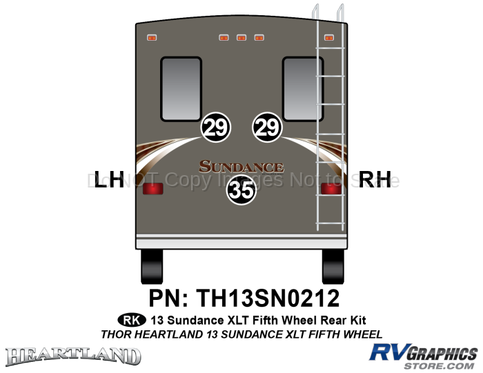 3 Piece 2013 Sundance XLT FW Rear Graphics Kit