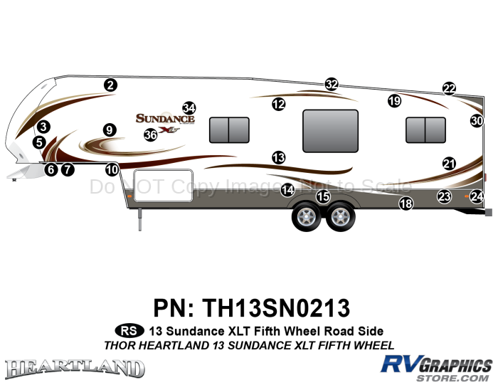 26 Piece 2013 Sundance XLT FW Roadside Graphics Kit