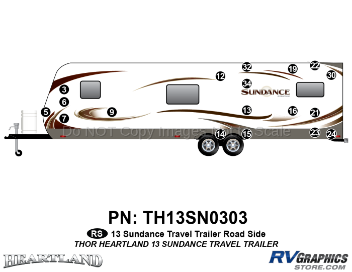 17 Piece 2013 Sundance Travel Trailer Roadside Graphics Kit