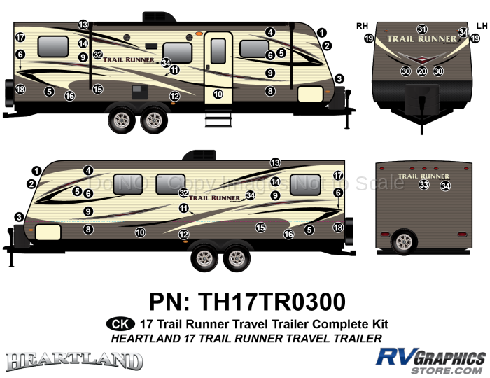 53 Piece 2017 Trailrunner TT Complete Graphics Kit