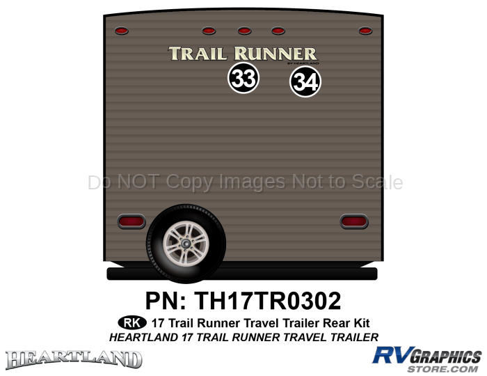 2 Piece 2017 Trailrunner TT Rear Graphics Kit