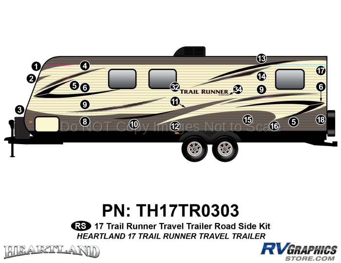 22 Piece 2017 Trailrunner TT Roadside Graphics Kit