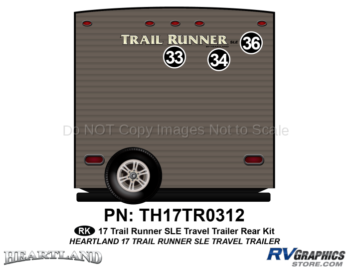 3 Piece 2017 Trailrunner SLE TT Rear Graphics Kit