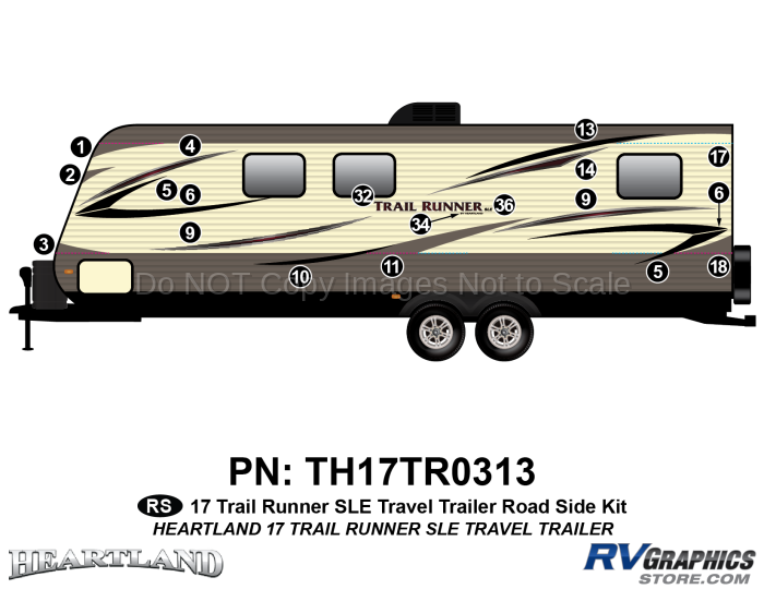 18 Piece 2017 Trailrunner SLE TT Roadside Graphics Kit