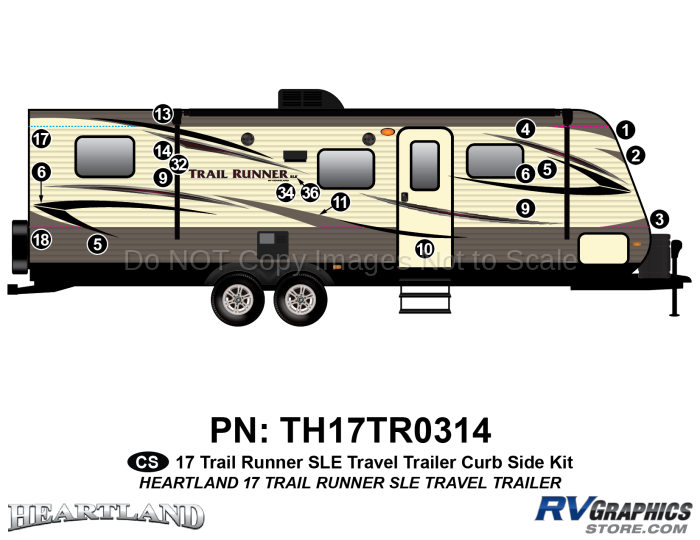 18 Piece 2017 Trailrunner SLE TT Curbside Graphics Kit