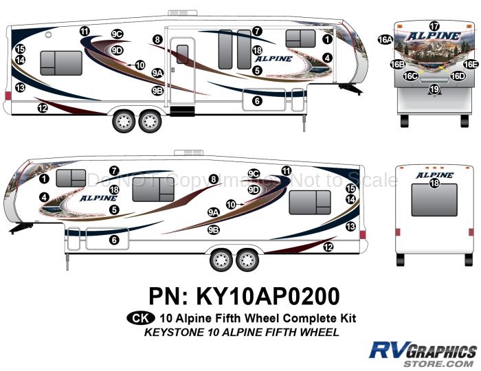 42 Piece 2010 Alpine FW Complete Graphics Kit