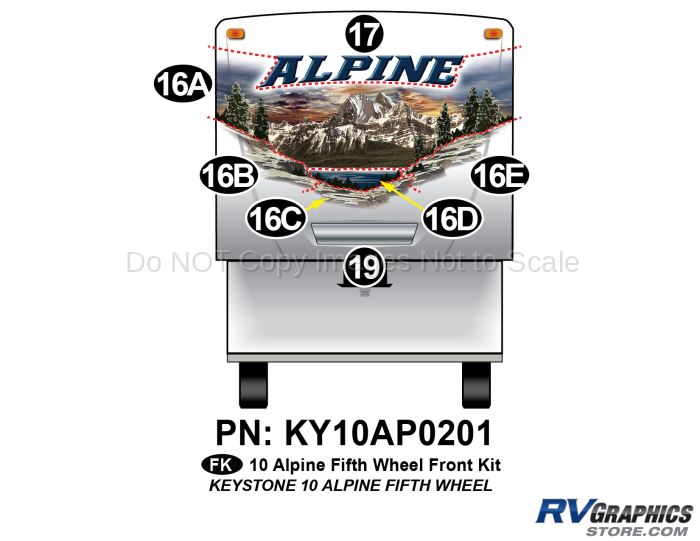 7 Piece 2010 Alpine FW Front Graphics Kit