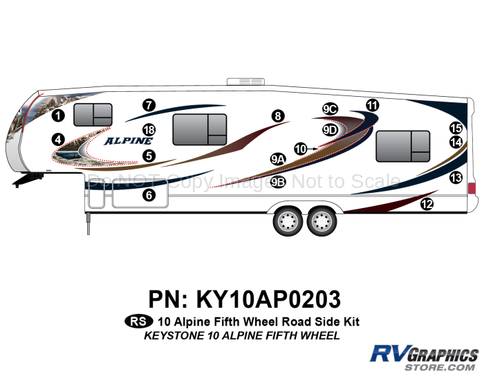 17 Piece 2010 Alpine FW Roadside Graphics Kit