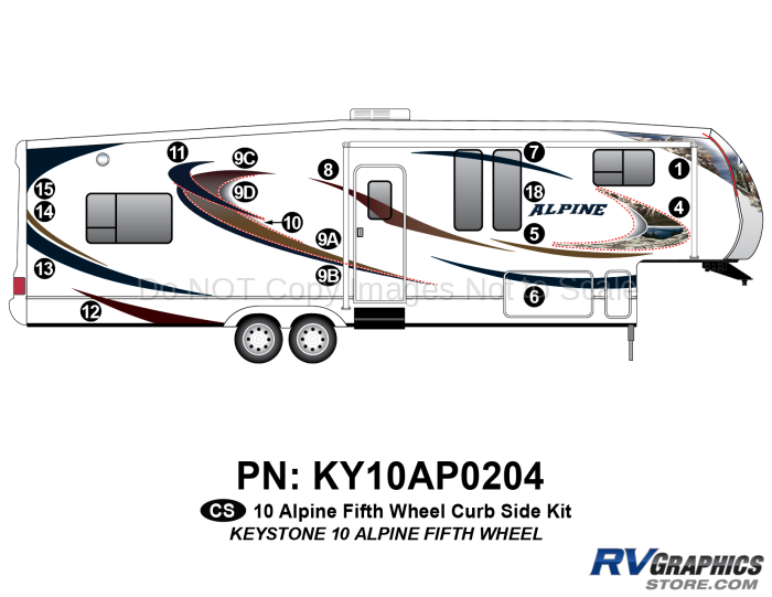 17 Piece 2010 Alpine FW Curbside Graphics Kit