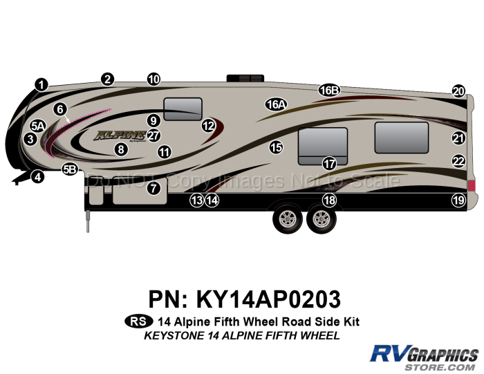 25 Piece 2014 Alpine FW Roadside Graphics Kit