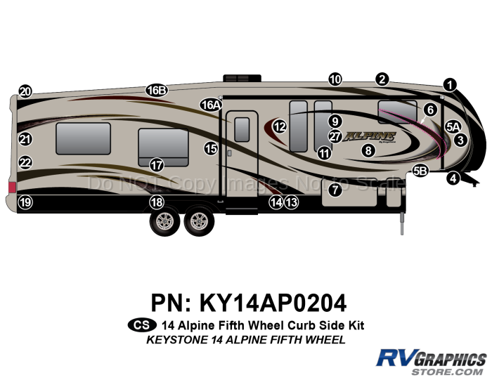 25 Piece 2014 Alpine FW Curbside Graphics Kit