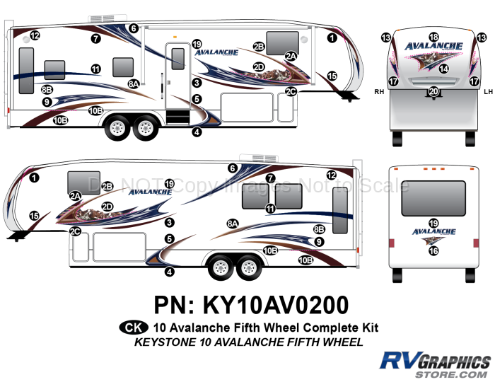 47 Piece 2010 Avalanche FW Complete Graphics Kit