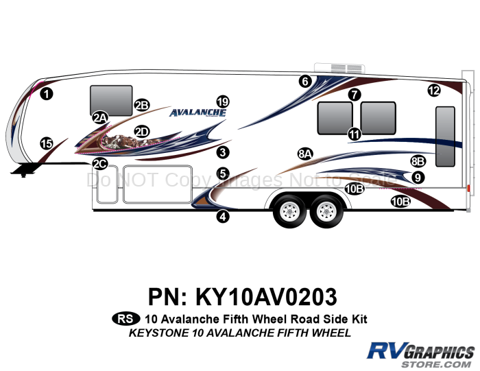 18 Piece 2010 Avalanche FW Roadside Graphics Kit