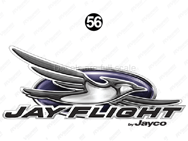 thumbnail interactive-video image 1 of Jay Flight RV Trailer Decals Set – Swoosh Emblem Kit With Bird, Jayco Style – 3M Vinyl 1 of 2