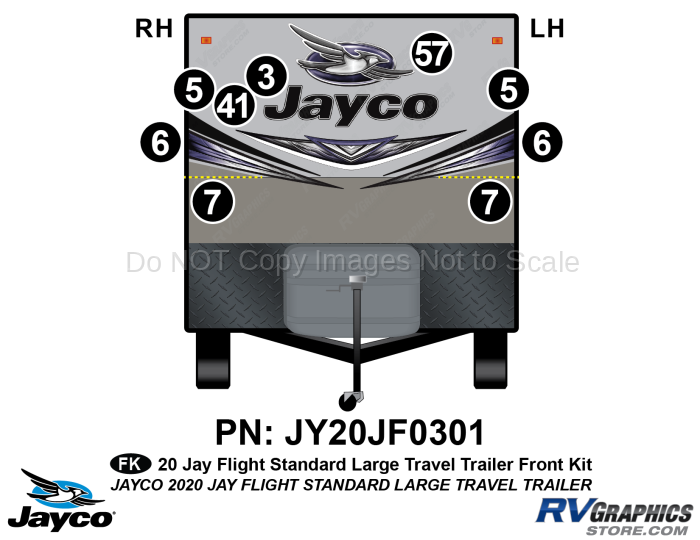 9 Piece 2020 Jay Flight Standard Lg Travel Trailer Front Graphics Kit