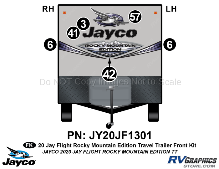 5 Piece 2020 Jay Flight Rocky Mountain Edition Travel Trailer Front Graphics Kit