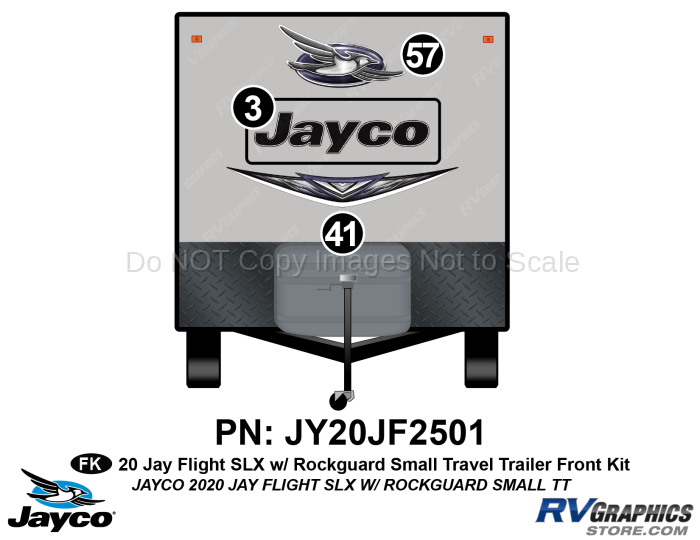 3 Piece 2020 Jay Flight SLX Small Travel Trailer With ROCKGUARD Front Graphics Kit