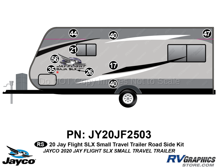 8 Piece 2020 Jay Flight SLX Small Travel Trailer Roadside Graphics Kit