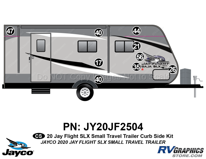 8 Piece 2020 Jay Flight SLX Small Travel Trailer Curbside Graphics Kit