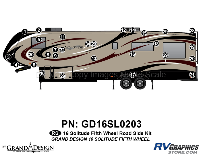 29 Piece 2016 Solitude FW Roadside Graphics Kit