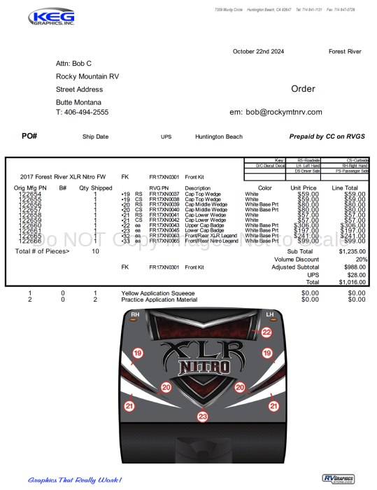 10 Piece 2017 XLR Nitro qt 22Oct2024