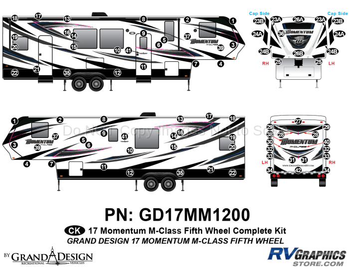 82 Piece 2017 Momentum M-Class Complete Graphics Kit