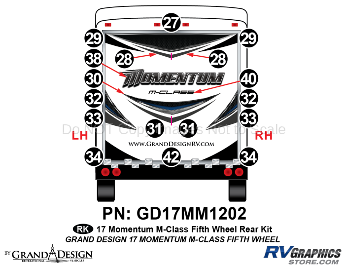 17 Piece 2017 Momentum M-Class Rear Graphics Kit