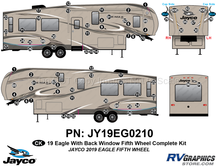 79 Piece 2019 Eagle Fifth Wheel WITH Back Window Complete Kit