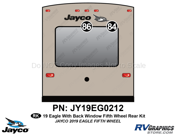 2 Piece 2019 Eagle Fifth Wheel WITH Back Window REAR Kit