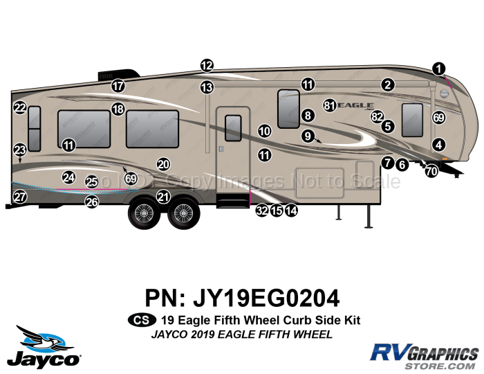 33 Piece 2019 Eagle Fifth Wheel Curbside Kit