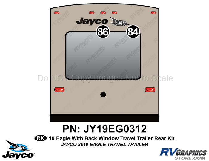 2 Piece 2019 Eagle Travel Trailer WITH Back Window REAR Kit