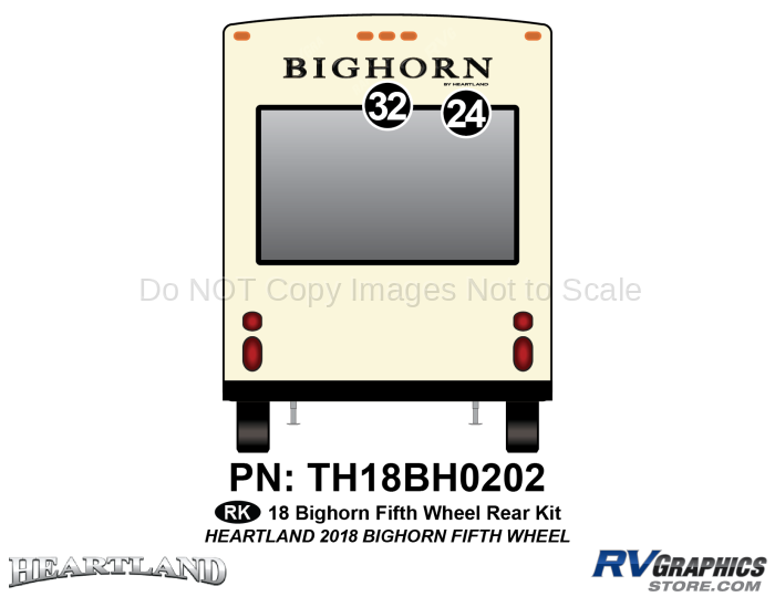 2 Piece 2018 Bighorn Fifth Wheel Rear Graphics Kit