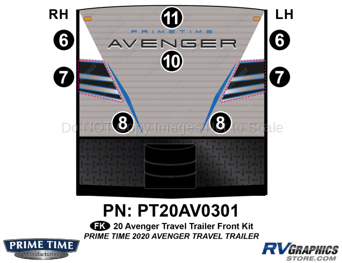 8 Piece 2020 Avenger Front Graphics Kit