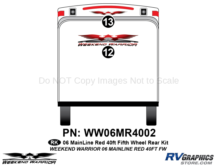 2 piece 2006 Warrior Mainline 40' FW Rear Graphics Kit