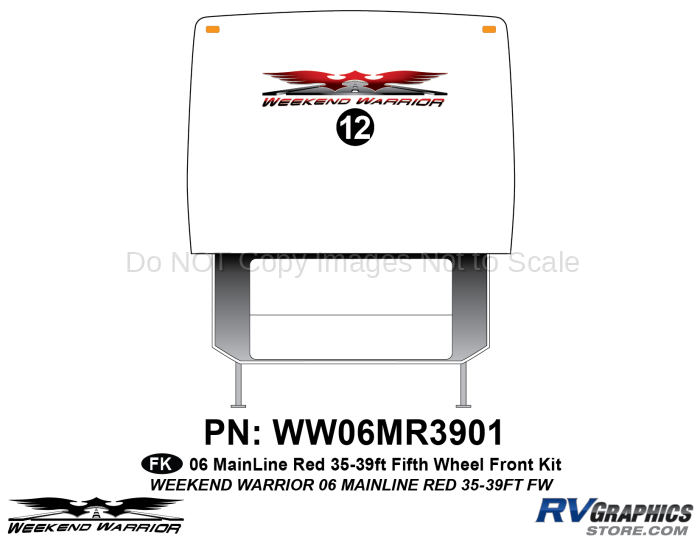 1 piece 2006 Warrior Mainline 35-39' FW Front Graphics Kit