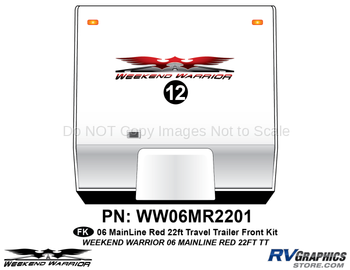 1 piece 2006 Warrior Mainline 26-30' TT Front Graphics Kit