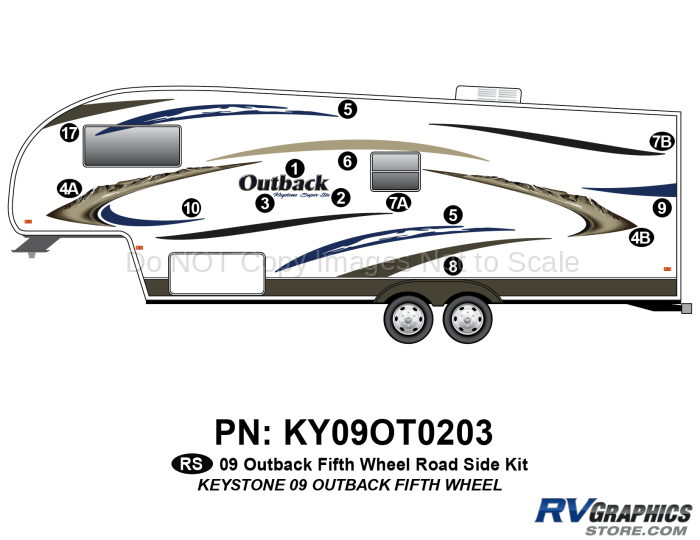 14 Piece 2009 Outback FW Roadside Graphics Kit