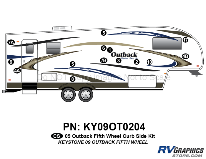 14 Piece 2009 Outback FW Curbside Graphics Kit