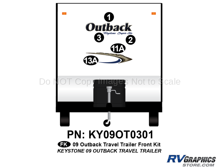 5 Piece 2009 Outback TT Front Graphics Kit