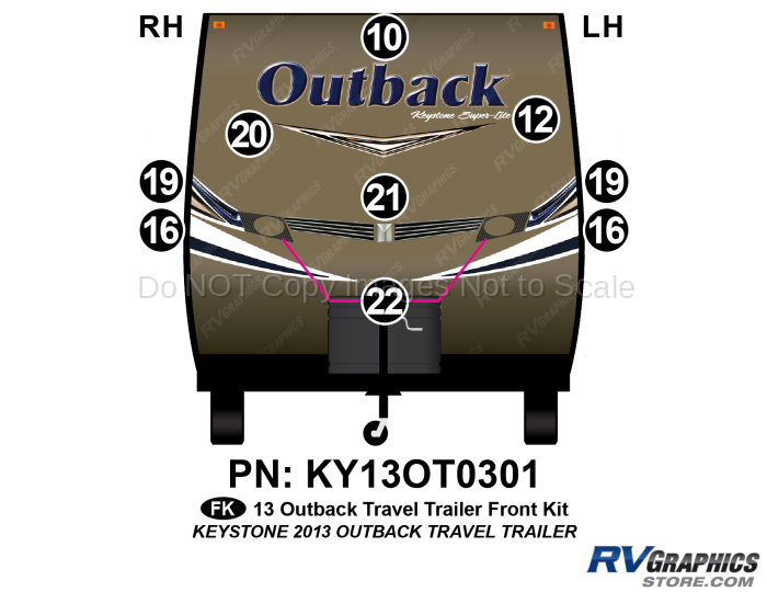 9 Piece 2013 Outback Travel Trailer Front Graphics Kit