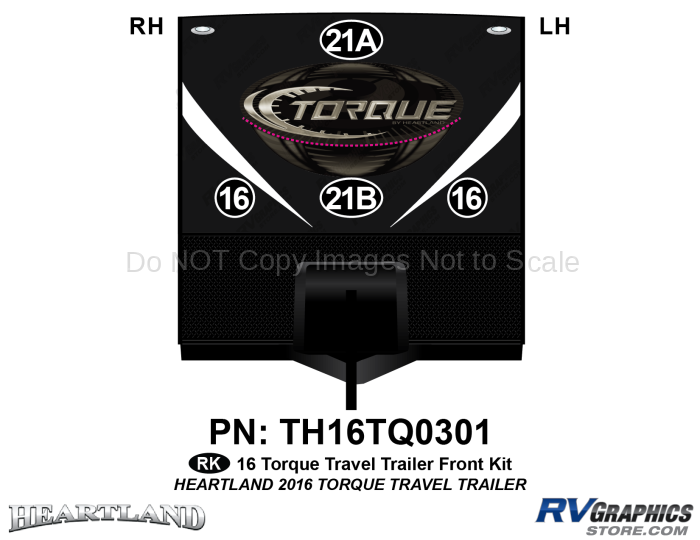 6 Piece 2016 Torque Travel Trailer Front Graphics Kit