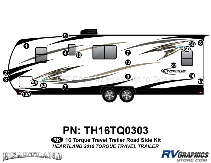 22 Piece 2016 Torque Travel Trailer Roadside Graphics Kit