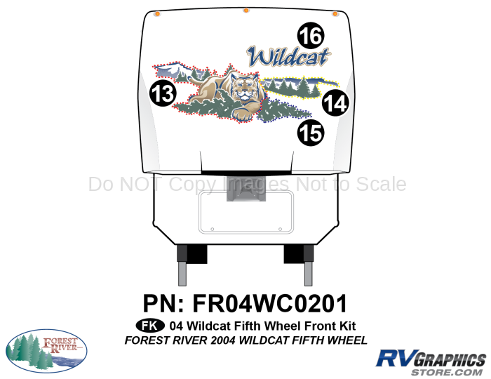 4 Piece 2004 Wildcat Fifth Wheel Front Graphics Kit